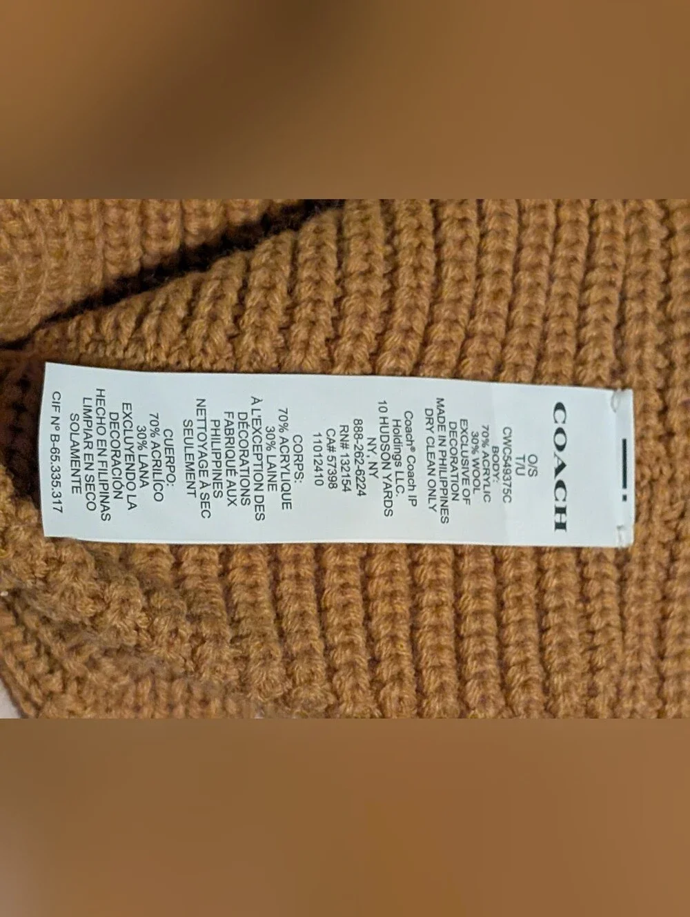Coach Knit Headband with Leather Logo Patch